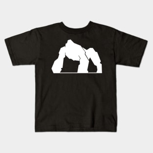 Blocky Silverback Gorilla Silhouette White Kids T-Shirt